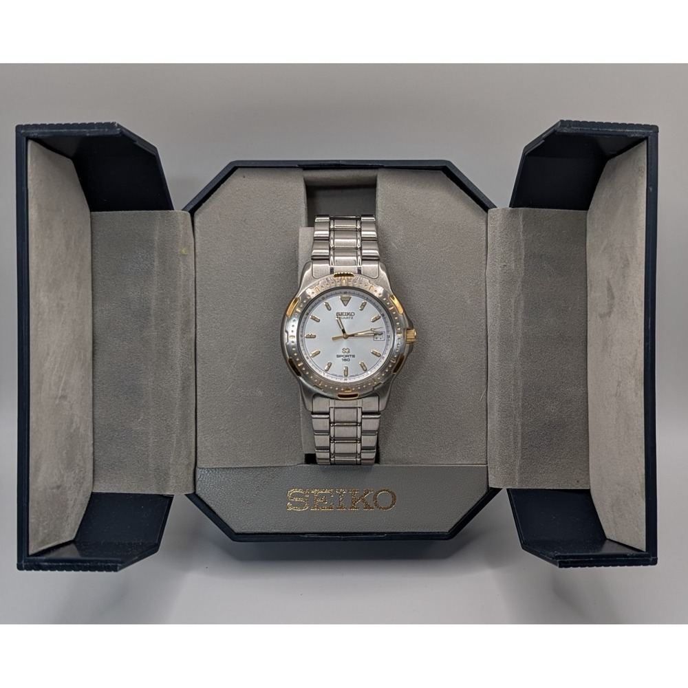 Seiko SQ Sports 150 7N42-6000 Vintage Quartz Watch Unworn NOS Box Extra Links